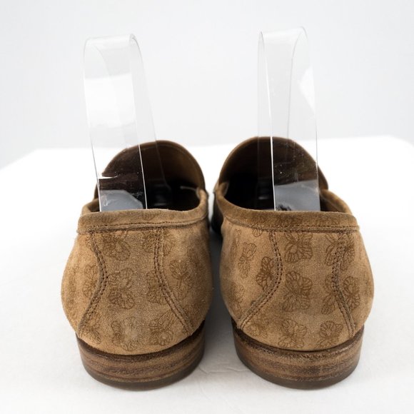 Vintage Bottega Veneta 8 Suede Butterfly Logo Loafers Tan - Picture 5 of 13